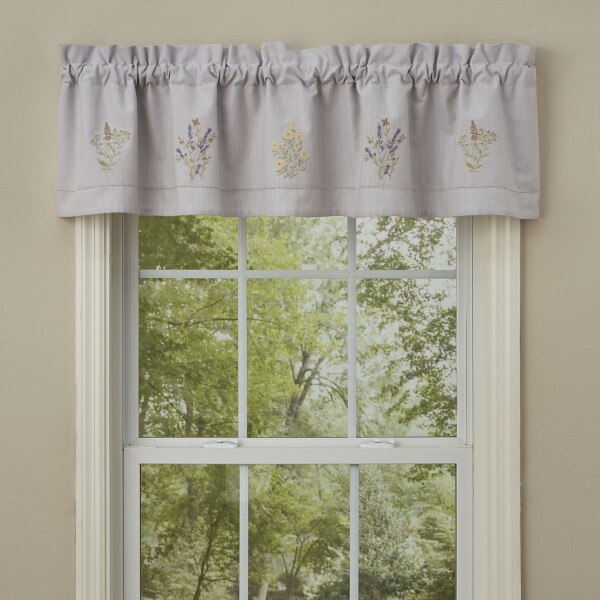 Flowers Embroidered Lined Valance Park Designs